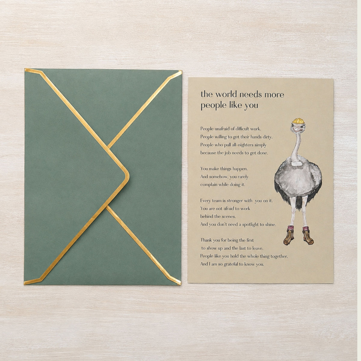 The Hardworking Ostrich — People Like You Card