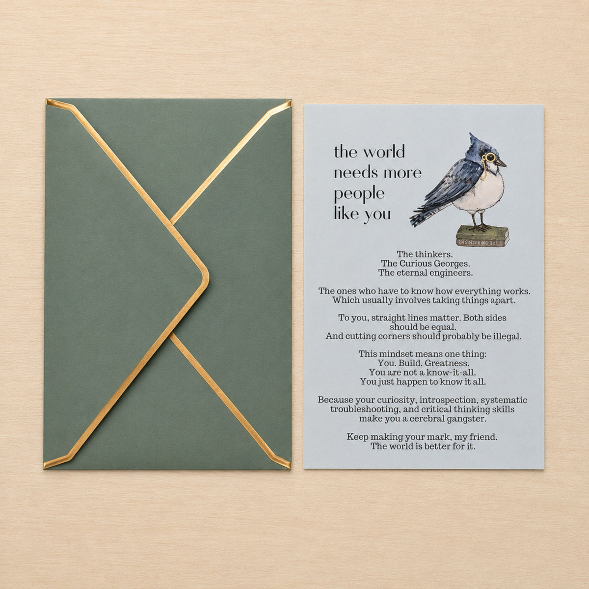 The Engineering Bluebird — People Like You Card