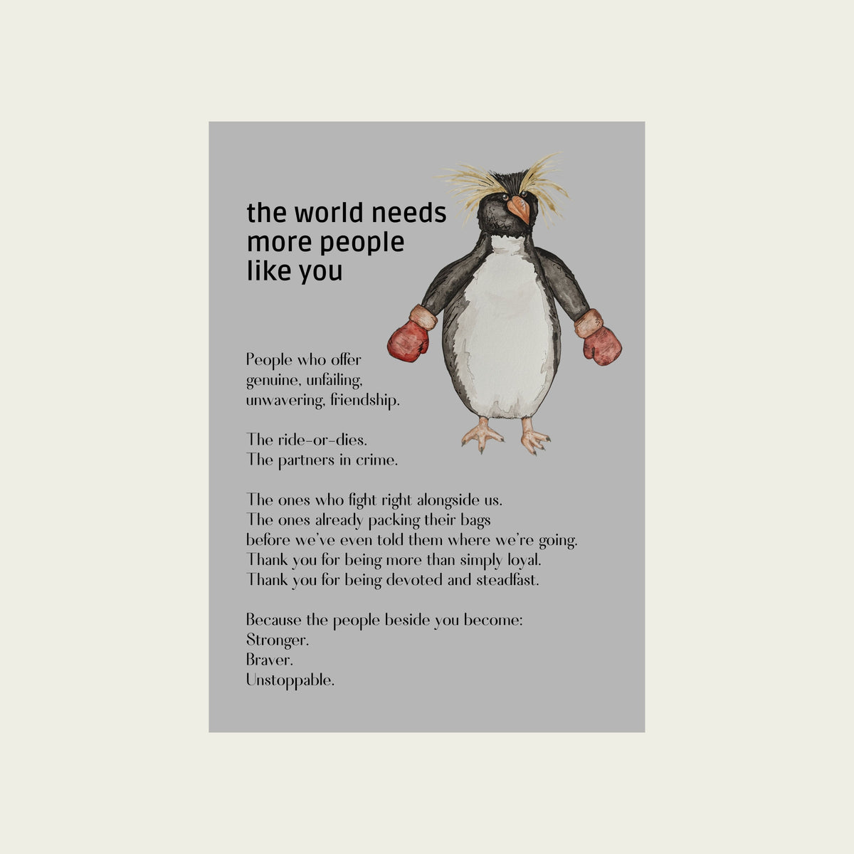 The Faithful Penguin — People Like You Card