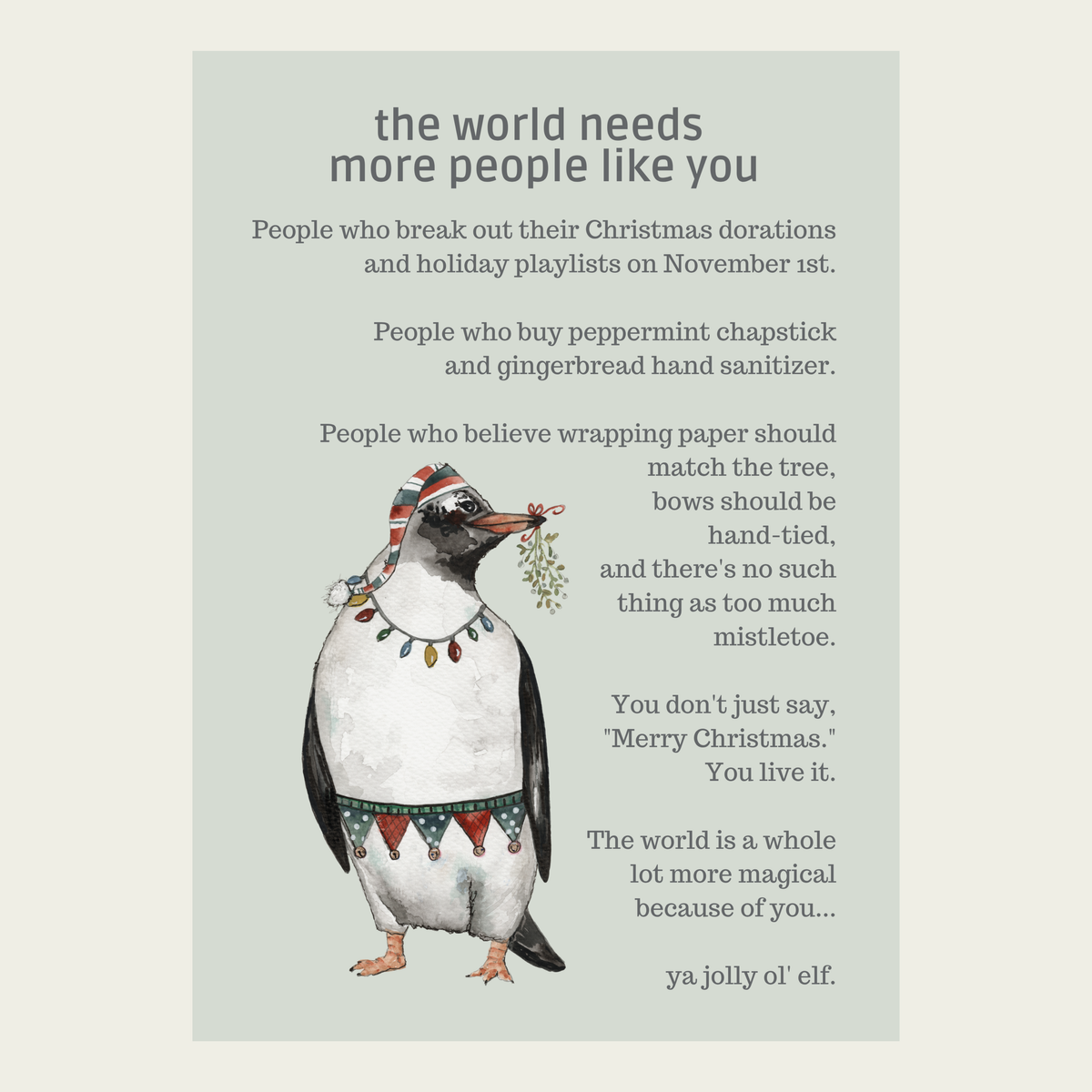 Penguin W. Griswold — People Like You Card