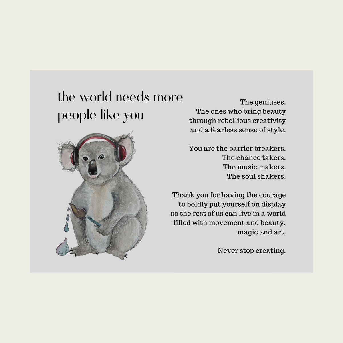 The Creative Koala — People Like You Card