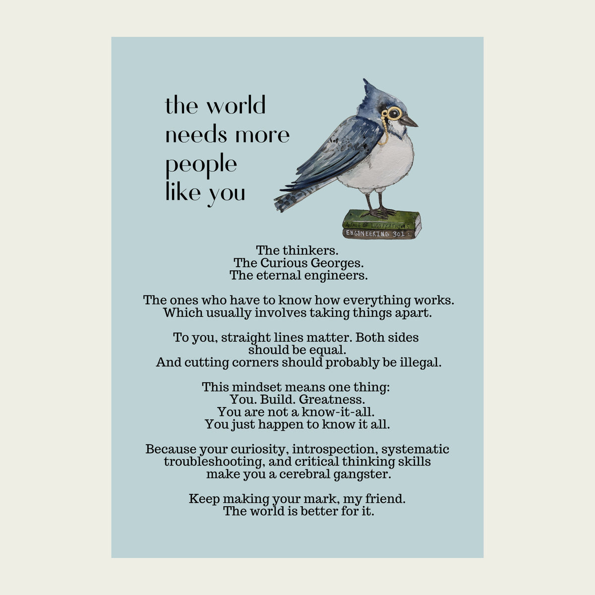 The Engineering Bluebird — People Like You Card