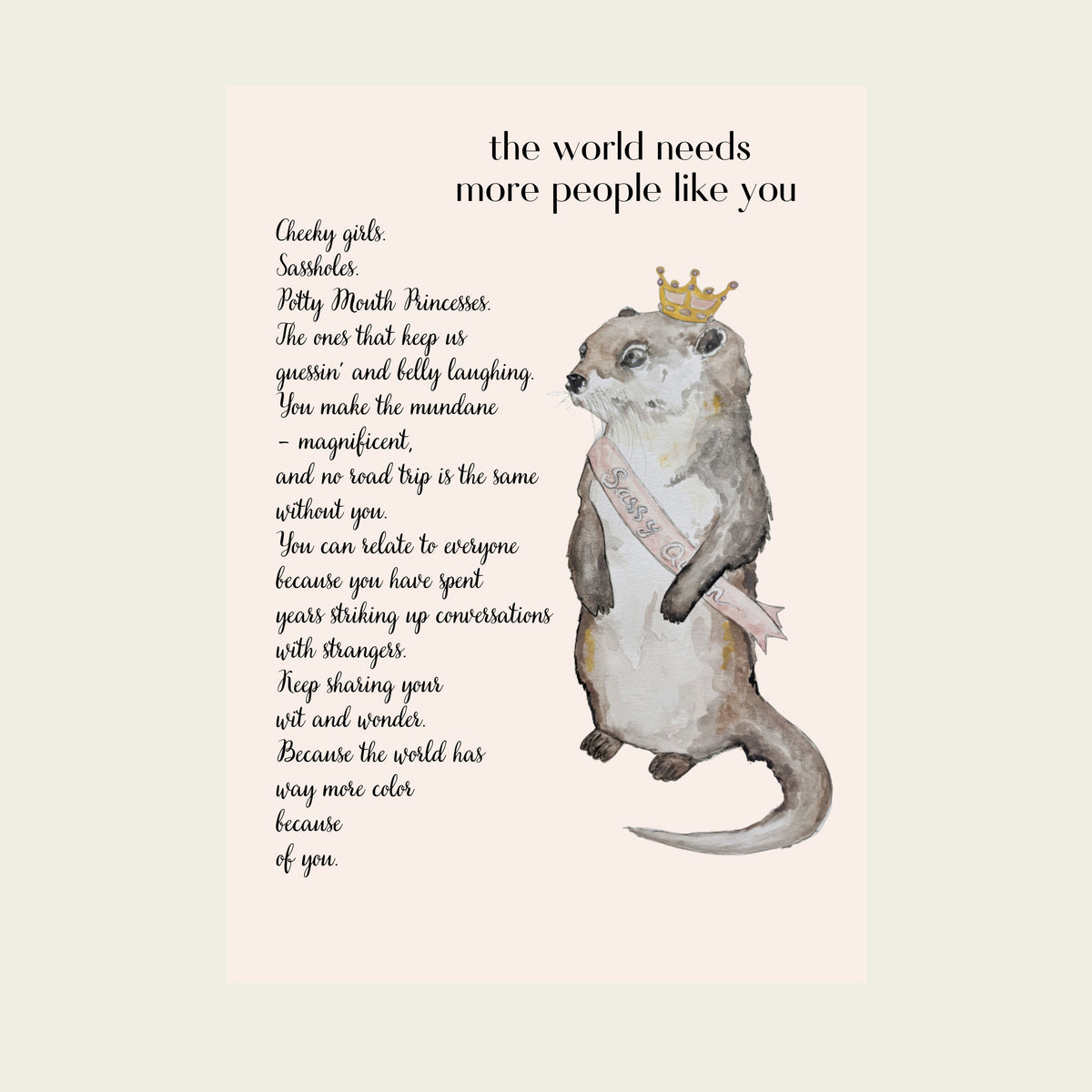 The Sassy Otter — People Like You Card