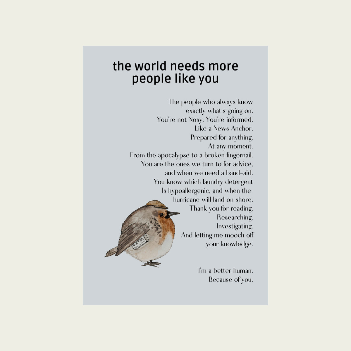 The Ready Robin — People Like You Card