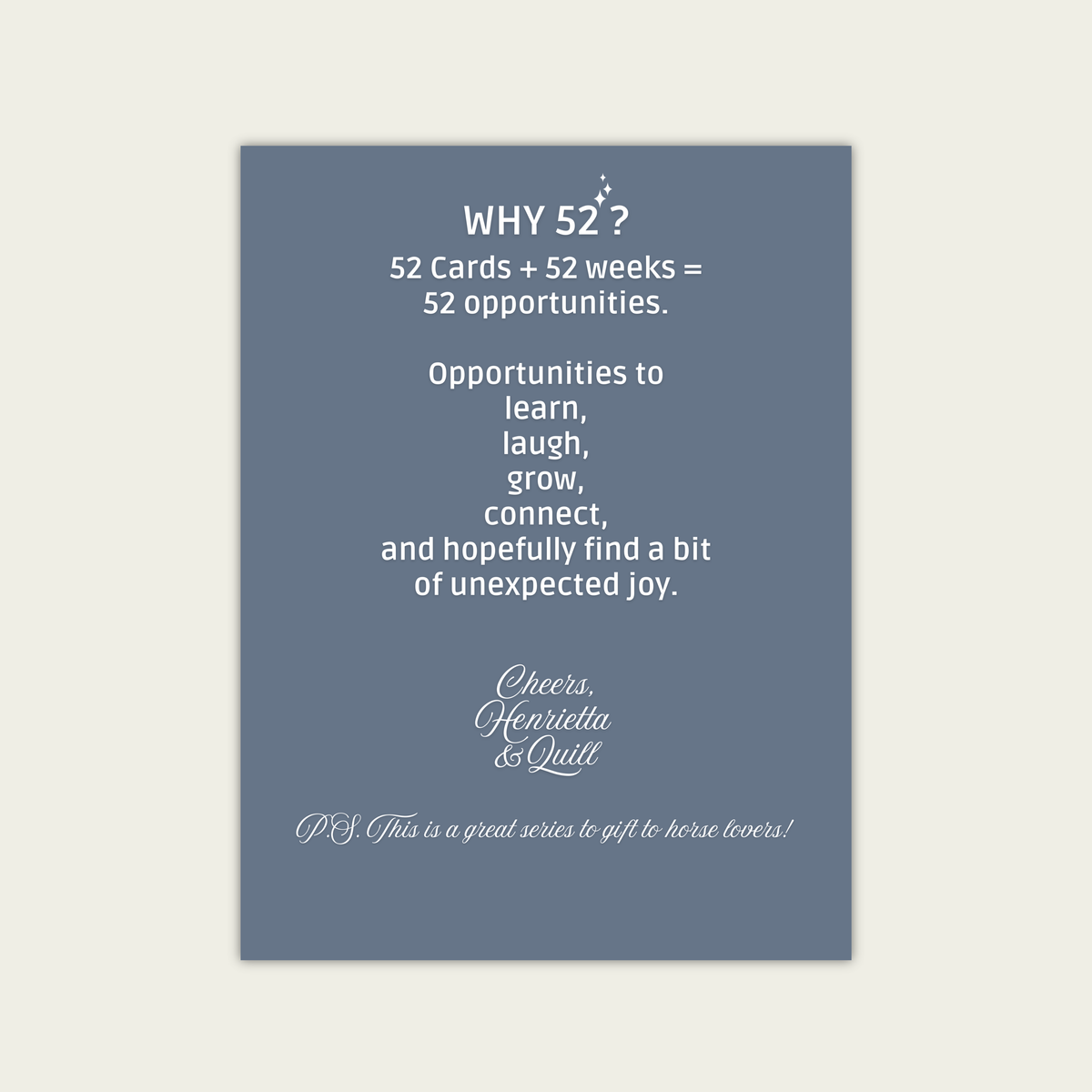 The 52 Collection - Horses. Acrylic Coffee Table Cards