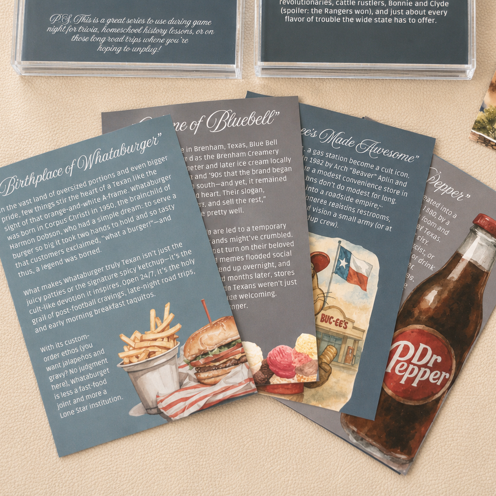 The 52 Collection - Texas. Acrylic Coffee Table Cards