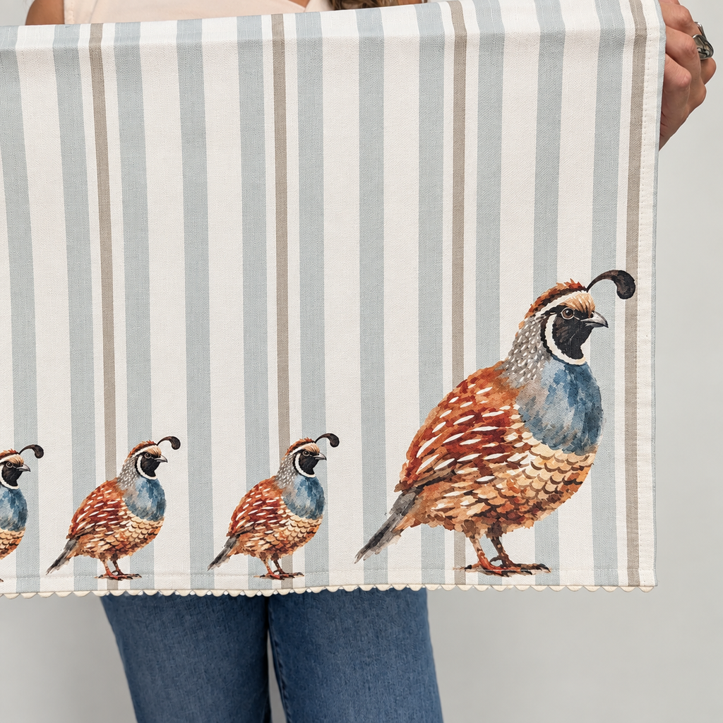 Proper Quails Hand Towel | Kitchen & Powder Room