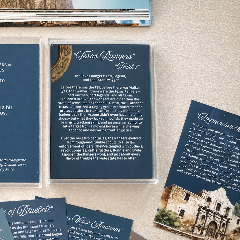 The 52 Collection - Texas. Acrylic Coffee Table Cards