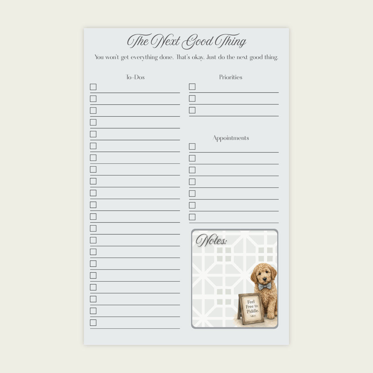 The Next Good Thing Notepad – Doodle Pup