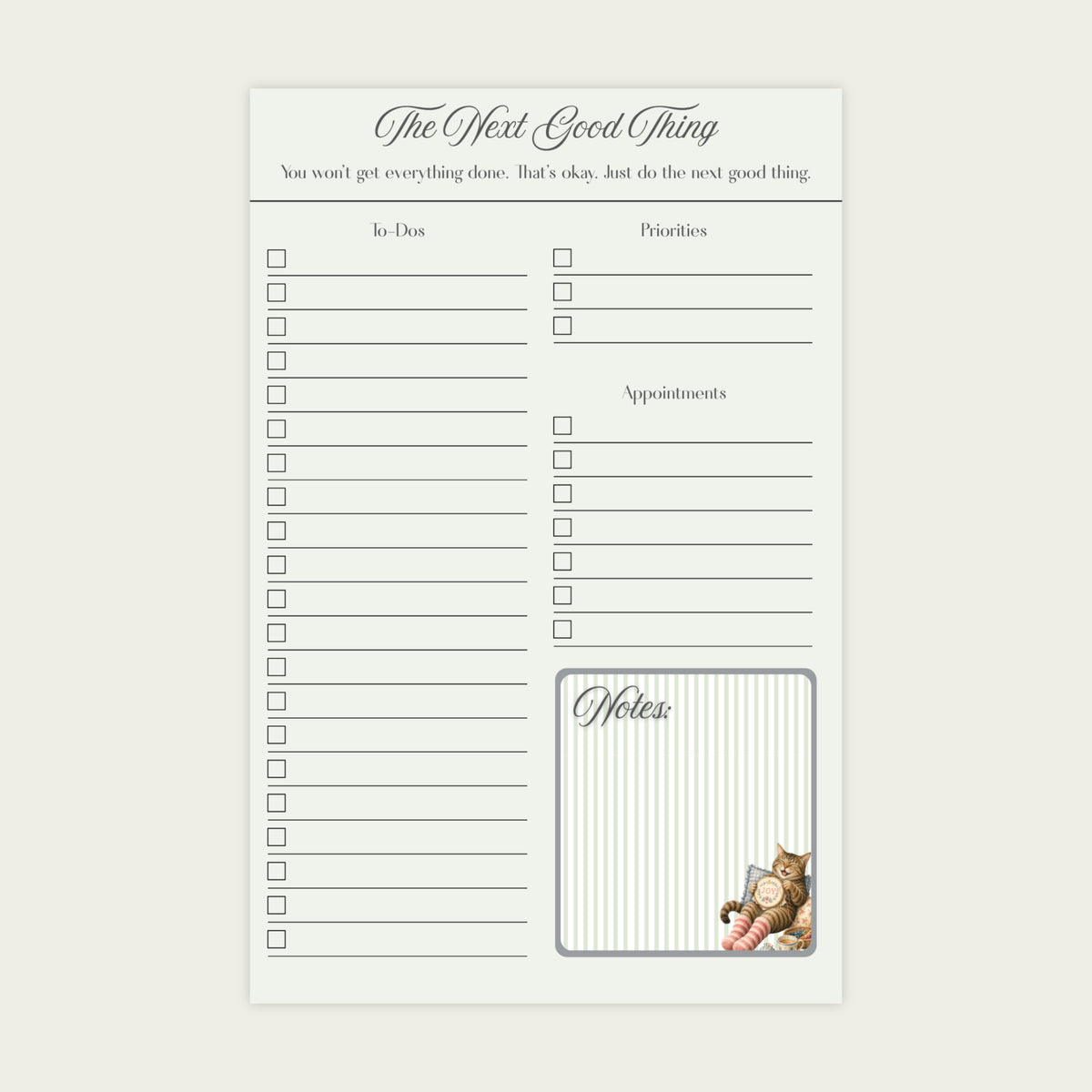 The Next Good Thing Notepad – Happy Cat
