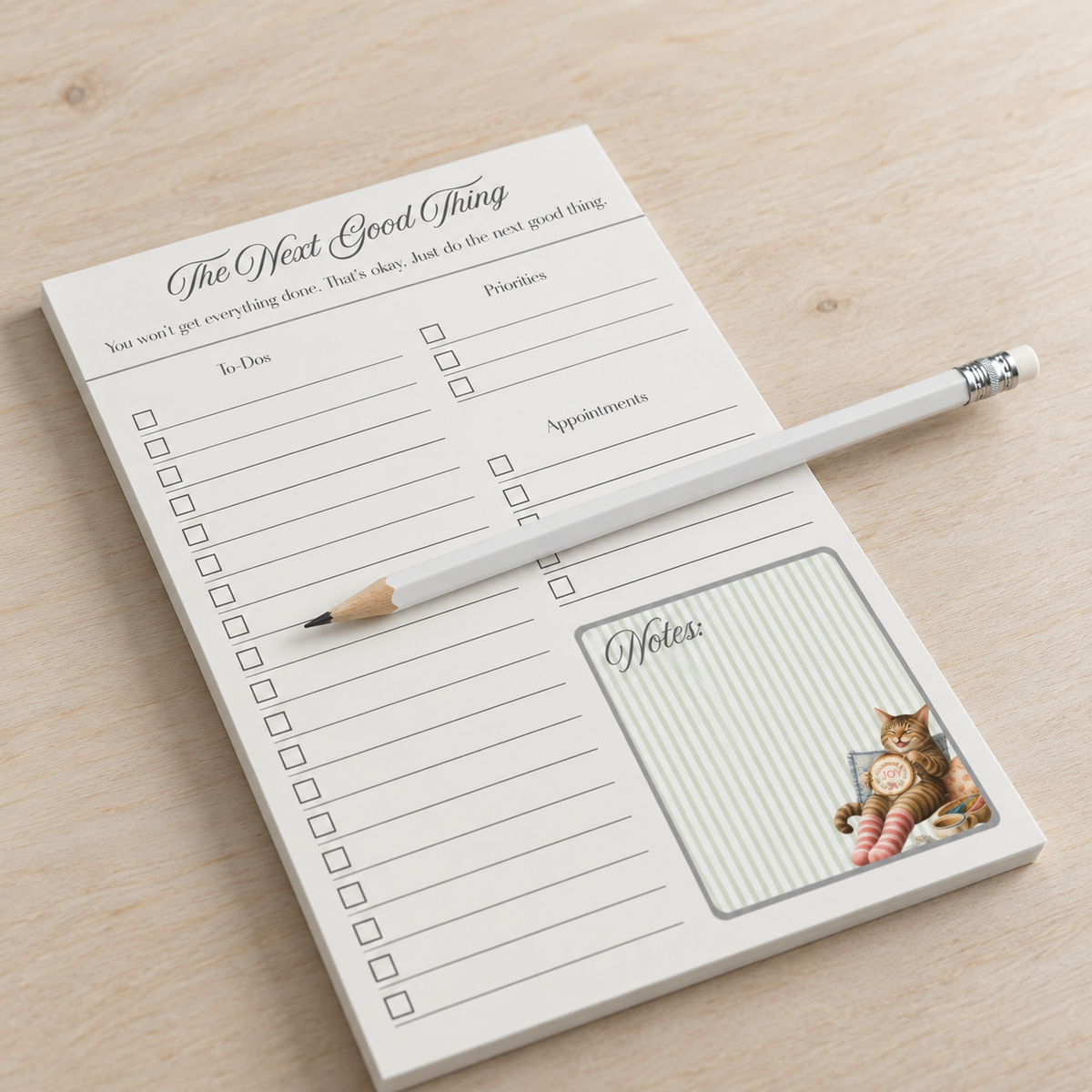 The Next Good Thing Notepad – Happy Cat