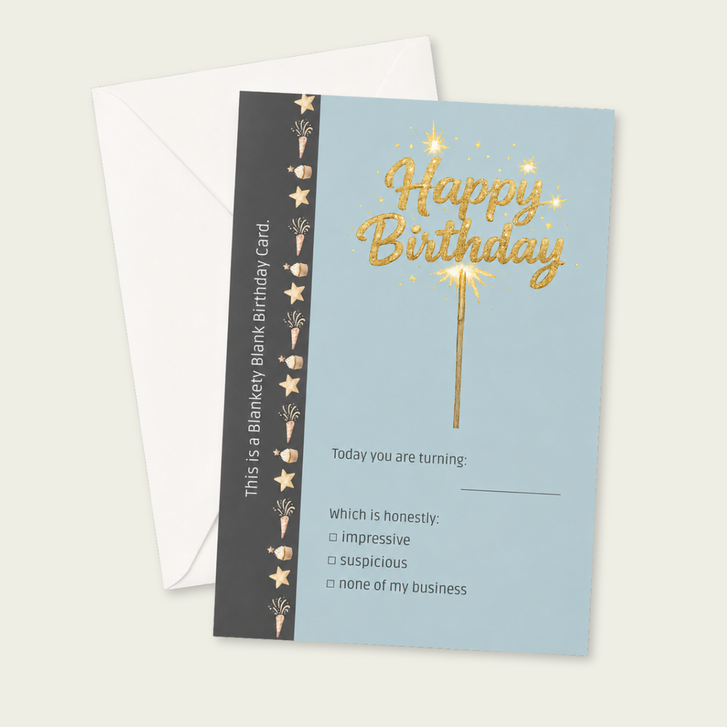Blankety Blank Birthday Card. Close Friends and Family