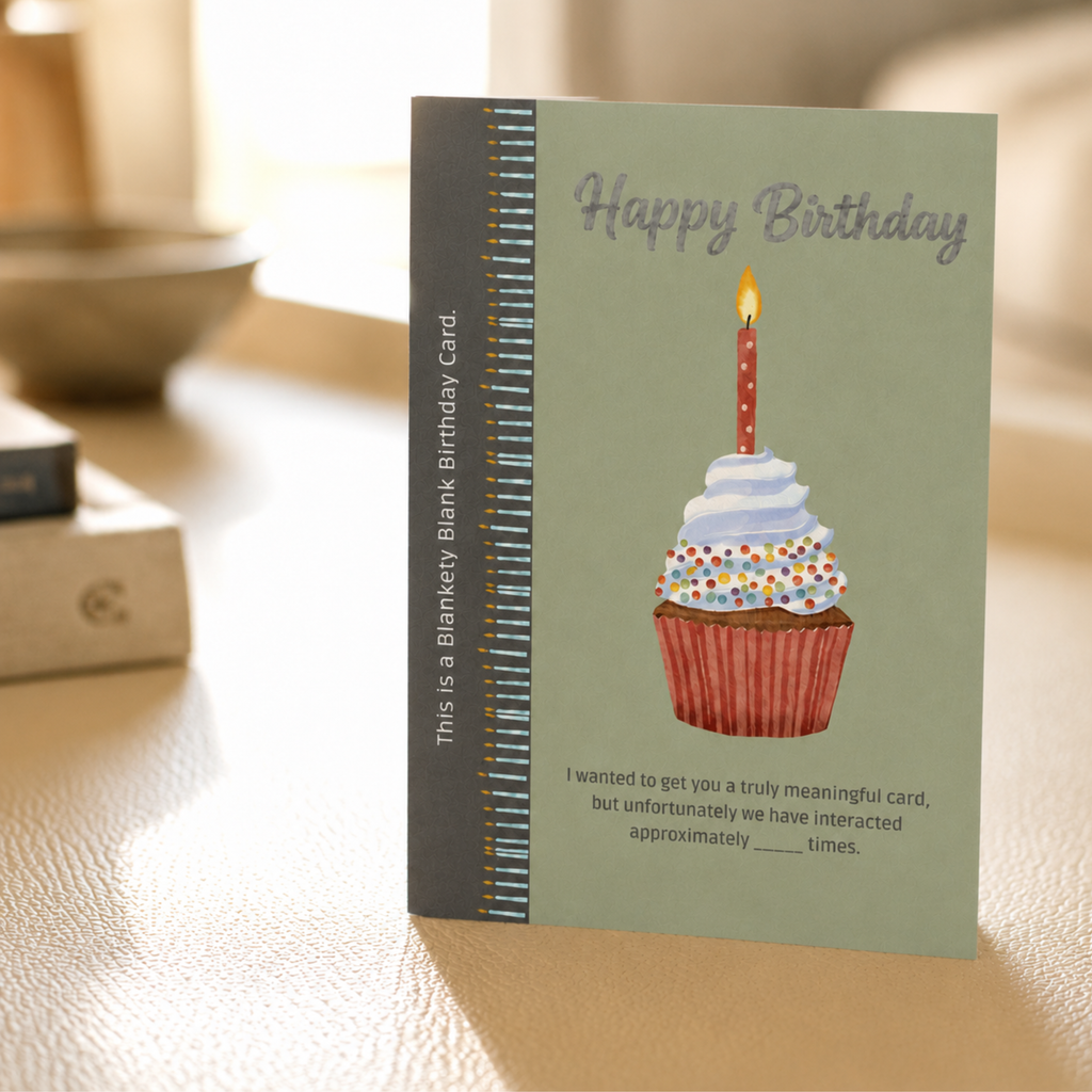Blankety Blank Birthday Card. Mildly Familiar Acquaintance